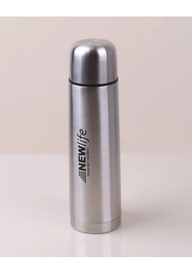 Jetyazdir Kişiye Özel İsimli Newlife 500 Ml Çelik Termos Açık Gri