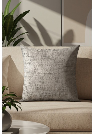 Sezyon Liza Desenli 50 50 Bej Gri Kırlent Kılfı Bej Gri