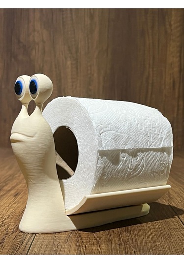 Salyangoz Şekilli Şık Tuvalet Kağıdı Standı Krem
