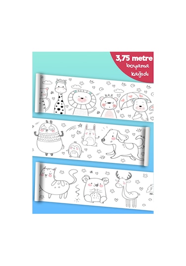 Esatoys Bebek Ve Çocuk İçin 3,75 Metre Rulo Boyama Kağıdı-1