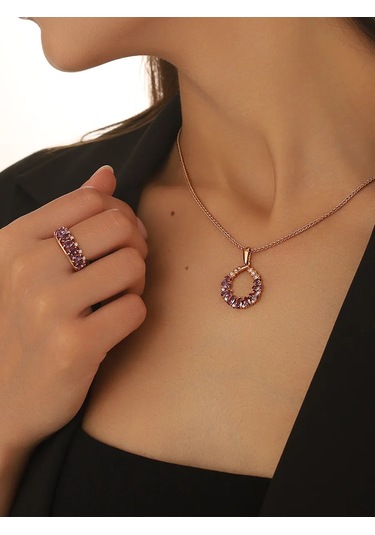 Serebranyj Dom 925 Ayar Gümüş Doğal Ametist Yüzük 173264017 Altın