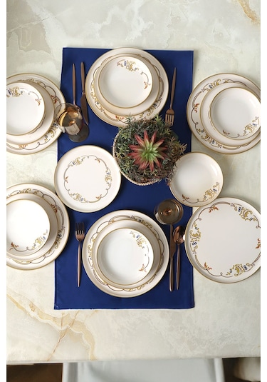 Keramika Bronze Bloom Yemek Takımı 18 Parça 6 Kişilik 22926-27-29 Çok Renkli