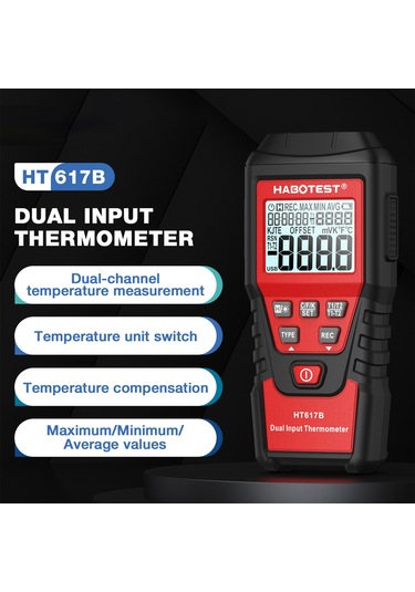 Springsun Habotest Ht617b Taşınabilir 2k Dijital Termometre - Yüksek Fırın & Sıvı Hidrojen
