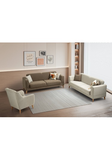 Gürün Ahşap Ayaklı Beyaz Berjer Beyaz