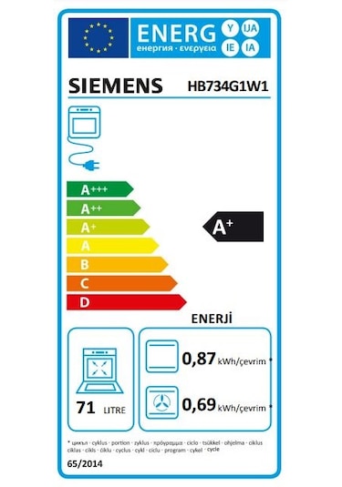 Siemens HB734G1W1 71 L Ankastre Fırın