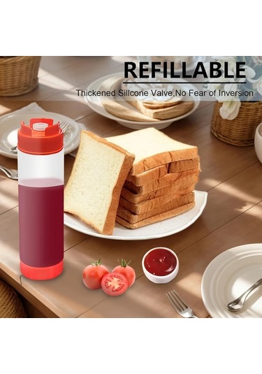 Willowhaven Siyah 3'lü 16oz Doldurulabilir Uçlu Plastik Sıkma Şişesi, Sos Krema Dispanseri Siyah