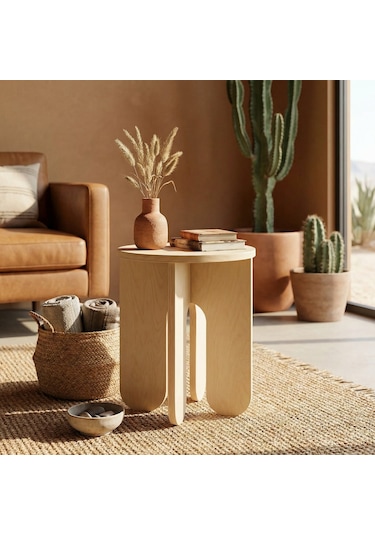 Dulgera Modern Minimalist Ahşap Yan Sehpa