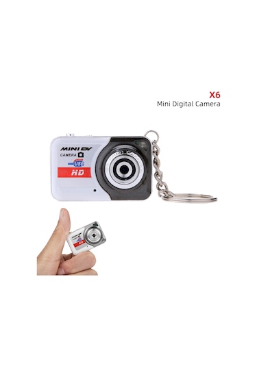 X6 Taşınabilir Ultra Mini Yüksek Yoğunluklu Dijital Kamera Mini Dv Desteği 32gb X6 Grey With 16gb Tf Card X6 Grey Gri