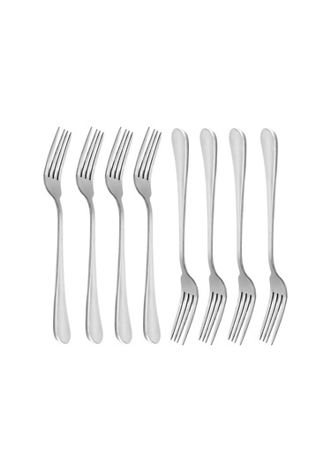 8 Adet 20 Cm 18/10 Çelik Yemek Çatalı Seti - Dayanıklı, Rust-önleyici, El Ve Makine Yıkama Uygun Uzun Saplı Mutfak Gereci Gümüş Gümüş