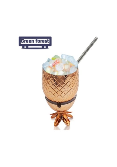 Createtech Yeşil Orman Ananas Bardak, Pratik Kupalar, Mutfak Araçları 07 Beyaz