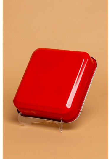 La Vita Rossa Vintage Emaye Kare Kırmızı Fırın Kabı Ebutay Kırmızı