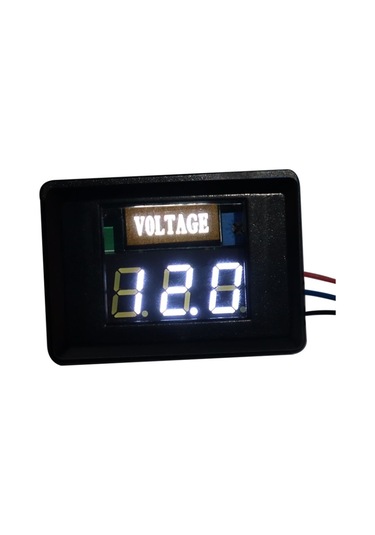 Butu Des-2 Araç Akü Gerilim Ölçer Dc Led Dijital Ekran 12 V Motosiklet Rv Yat Gerilim Ölçer Dedektörü Beyaz
