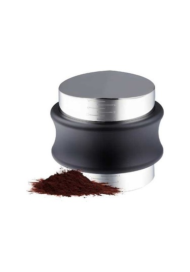 Createtech 53.3mm 2'si 1 Arada Kahve Dağıtıcı Ve Pres Paslanmaz Çelik Espresso Düzleştirici Ayarlanabilir Siyah Siyah