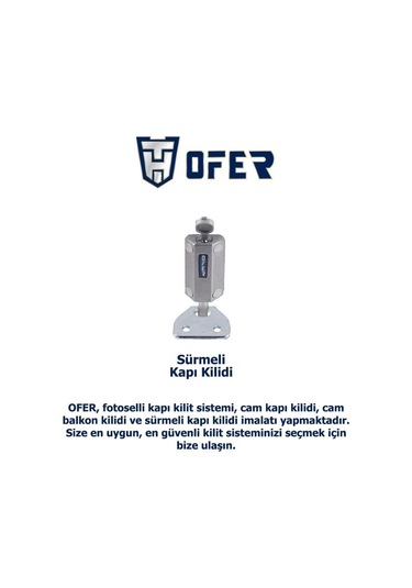 Ofer Sürme Kapılar İçin Güvenlikli Emniyet Kilidi Yeni Tip