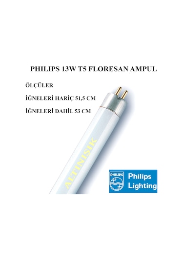 Philips 13W T5 Floresan Ampul T5 13 Watt Beyaz Floresan