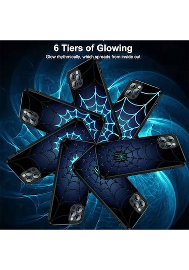 Vkemall  13 Pro Uyumlu Şarj Edilebilir Kılıf - Örümcek Dinamik Işık Animasyonu, Tam Koruma, Manyetik Şarj Model 2