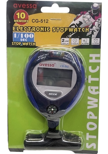 Avessa Cg-512 10 Hafızalı Elektronik Stopwatch Kronometre 10 Lap