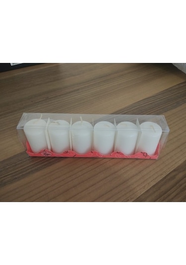 6'Lı Kokusuz Bozkurt Silindir Mum 3*6Cm Beyaz (352330318)