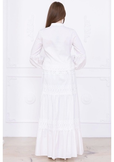 Dantel Detaylı İkili Takım 4712-beyaz Beyaz