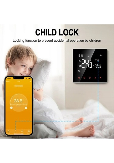 Akıllı Wifi Termostatı Wt100: Su Ve Elektrikli Isıtma, Duvara Monte, Alexa Ve Google Home Uyumlu