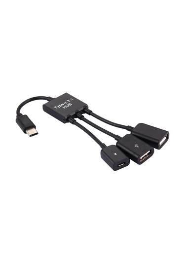 Sones 17,8 Cm 3 Portlu Usb-c / Type-c 3.1 Otg Şarj Hub Kablosu, Galaxy S8 Ve S8 + / Lg G6 / Huawei P10 Ve P10 Plus / Xiaomi Mi 6 Ve Max 2 Ve Diğer Akıllı Telefonlar İçin Siyah