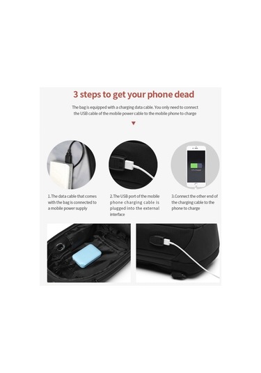 Ozuko 9270 Erkek Kilitli Usb Şarj Portlu Çapraz Göğüs Çantası Koyu Mavi