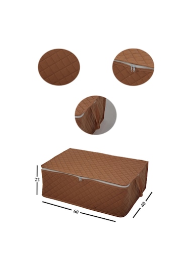 Adarya Home 5 Adet Bazaaltı Hurç 60 x 40 x 22 - Büyük Boy Baza Hurcu -  Taba