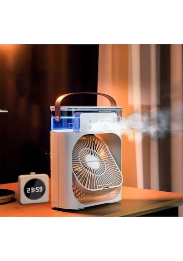 600 Ml Ultrasonik Hava Nemlendirici Buhar Makinesi Ve Aroma Difüzörü Ve Buzlu Klima Rgb Işıklı