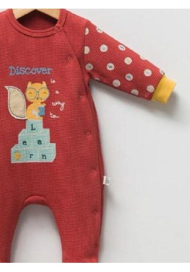 Erkek Bebek Sincap Baskılı Tulum-14943 Kiremit