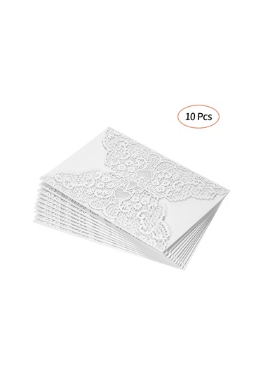 Mufunye 10 Adet İnci Kağıt Davetiye Kartı Davetiye Tutucuları Düğün Doğum Günü Partisi Yıldönümü İçin--beyaz