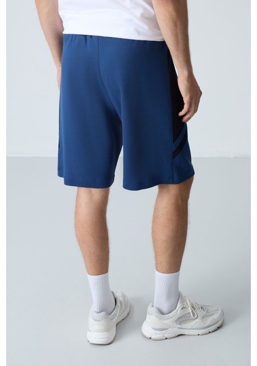 Tommy Life Parlament Pamuklu Kalın Yumuşak Dokulu Standart Fit Basic Erkek Şort - 81281 Mavi