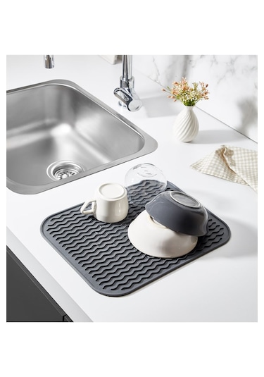 Rotanev Silikon Bulaşık Kurutma Matı Su Toplamaz Kaydırmaz Bulaşıklık Tencere Altlığı