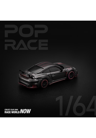 Pop Race 1/64 Porsche 992 Stinger Gtr Carbon Edition - Kırmızı Çizgili / Pr640192