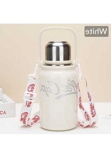 Didadodo Tcherchı Yalıtımlı Çelik Termos Büyük Kapasiteli Beyaz Beyaz