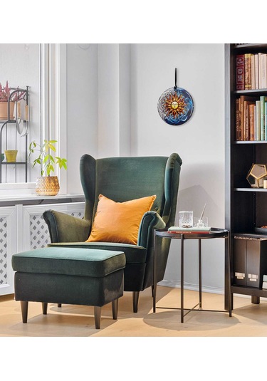 23 Cm Çap - Güneş, Dalga Kozmik Enerji Füzyon Cam Duvar Süsü