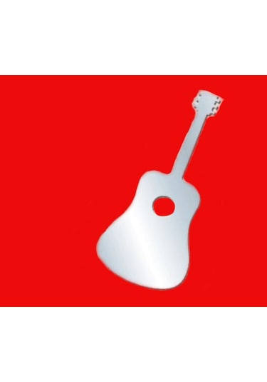 Sıa Aynalı Duvar Süsü (Sticker) Gitar Şekilli