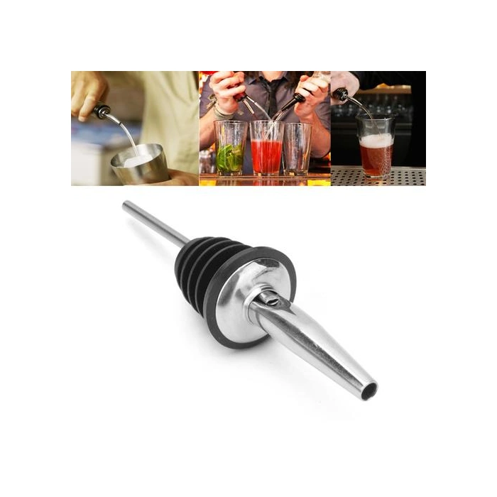 1 Adet Paslanmaz Çelik Viski Likör Şarap Şişesi Pourer Cap Borulu Stoper Ağız Dağıtıcı Barmen Mutfak Aletleri Bar Aksesuarları Şarap Pounders