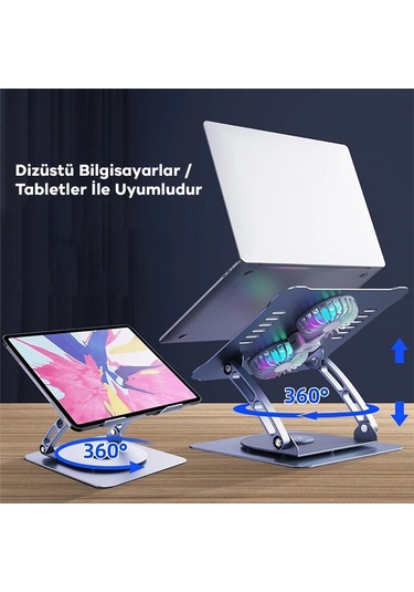 Ally T619g 360 Dönebilen Alüminyum Alaşım Soğutucu Masaüstü Lap