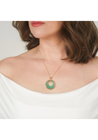 Kayra Mücevher Mineli Başak Burcu Altın Kaplama Kolye