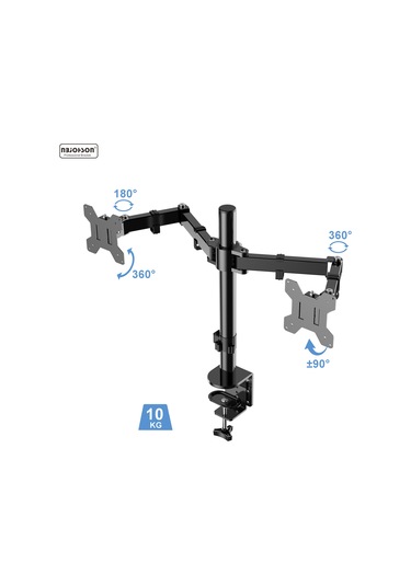 Masaüstü Ayarlanabilir Çift Monitör Kolu 14-32 İnç Çelik Lcd Led