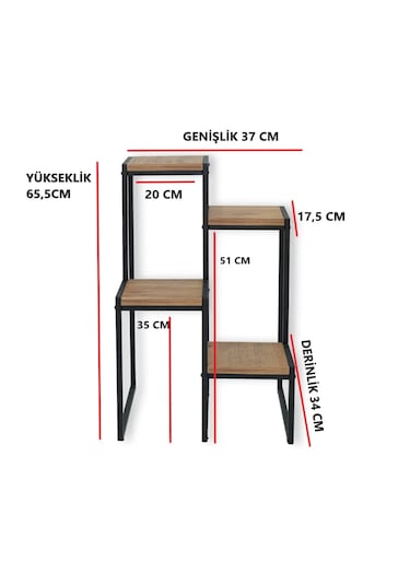 Çiçek Standı Saksı Standı Çiçeklik Raf Bitki Rafı 2144