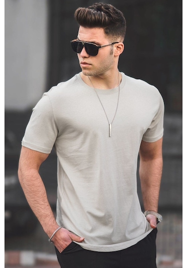 Madmext Madmext Taş Rengi Erkek Tişört 4951-taş Rengi Taş