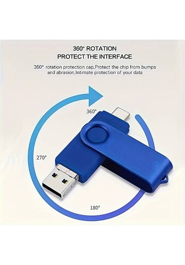 Hightower Siyah 128mb Usb C Bellek - Çift Tip C Usb 2.0 Yüksek Hız Otg Taşınabilir Depolama