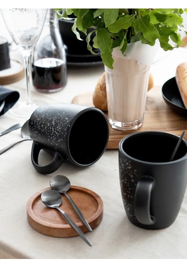 Korall Çay Bardağı Seti 2 Parça Seramik Eşleştirilmiş 360ml Nero 236178702 Siyah