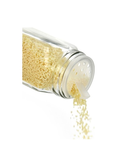 2'li Bambu Kapaklı Kare Cam Baharatlık Cam Saklama Kabı - 120ml ŞEffaf