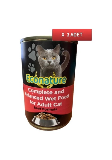 Econature Sığır Etli Konserve Kedi Maması 3 x 400 G