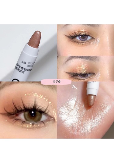 Beyaz Eyeliner Parlak Glitter Göz Farı Sopa Eyeliner Kalem 13 Renk Mat Mavi Mor M07 Pearl Gold-1.8g 01