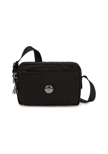 Kıplıng Abanu M Orta Boy Omuz Çantası Siyah Black Sıgnature Jq Siyah