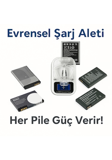 Led Ekranlı Evrensel Li-ıon Batarya Şarj Cihazı + Usb Girişli