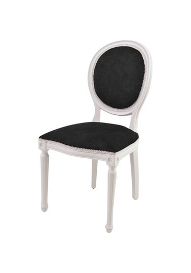 Madalyon Ahşap Klasik Sandalye Beyaz - Siyah